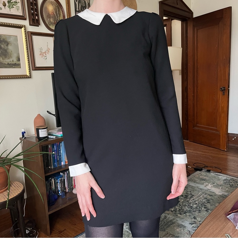 SOLD 60s Style Collared Hair Shift Dress